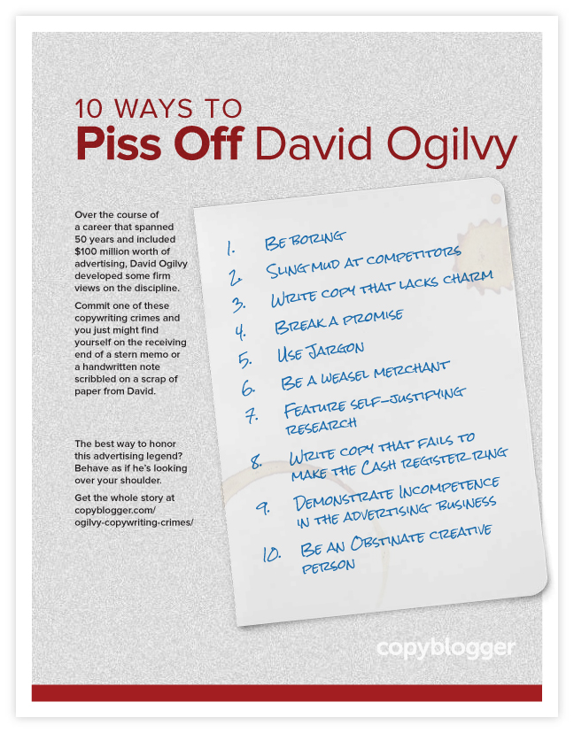 10 Ways to Piss Off David Ogilvy (Free Poster)