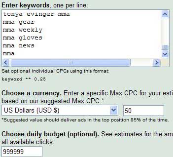 Results in Google AdWords