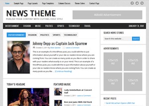 image of the news theme for WordPress