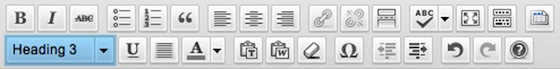image of wordpress formatting bar