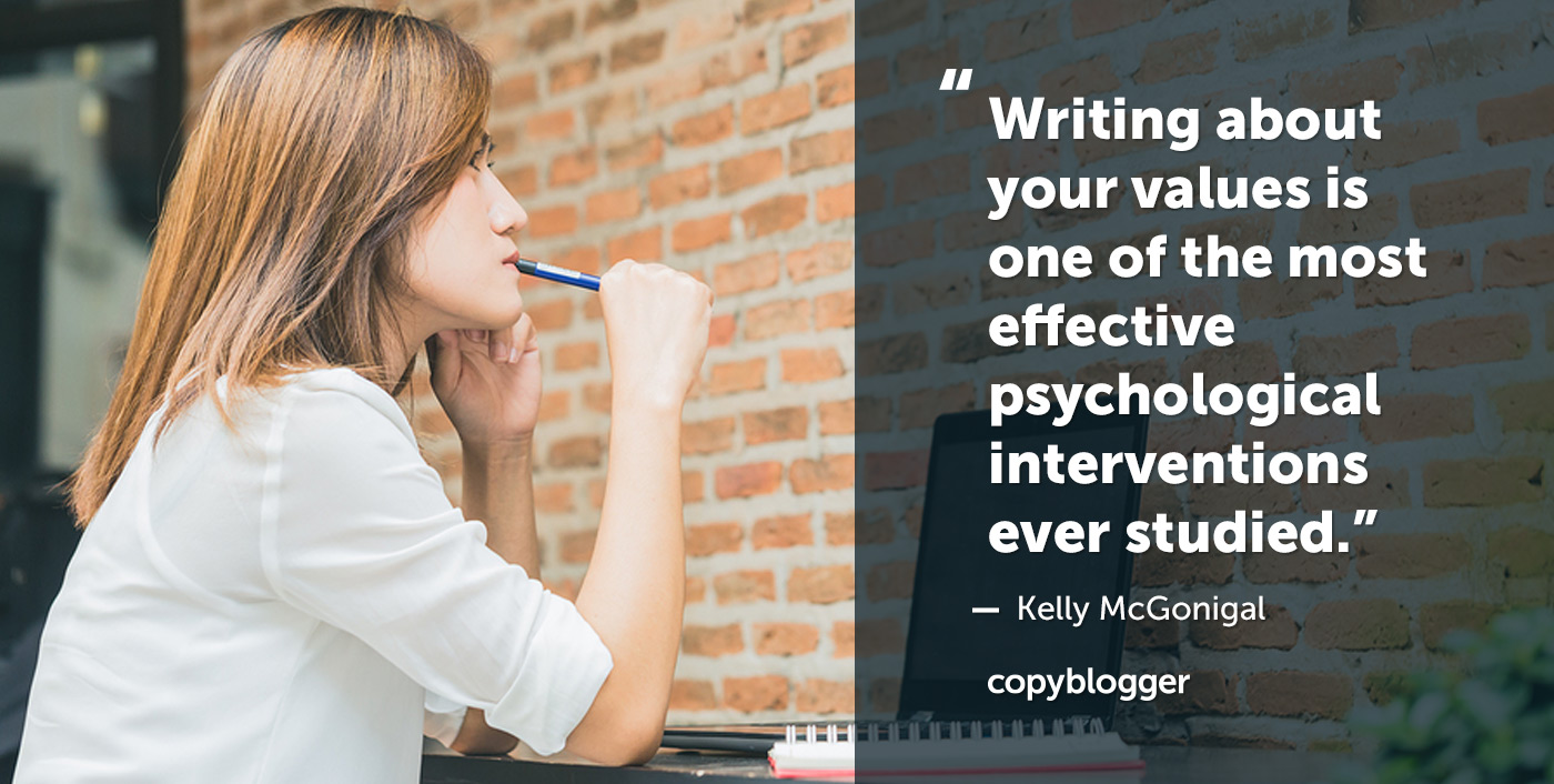 Writing about your values is one of the most effective psychological interventions ever studied. Kelly McGonigal
